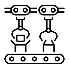Packaging machine icon in line style