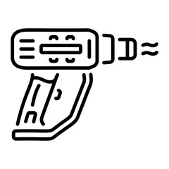 Heat gun tool icon in line style