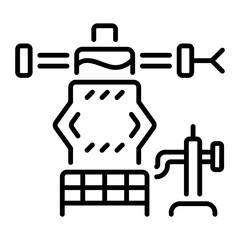 Spinning machine icon in line style 
