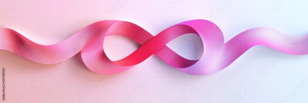 Leinwandbilder colorful abstract design featuring flowing ribbon shapes in shades of pink and red on a soft backgro