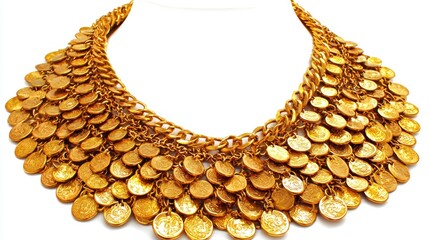 Gold Coin Necklace Display
