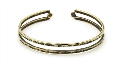Gold Double Band Bracelet Studio Shot