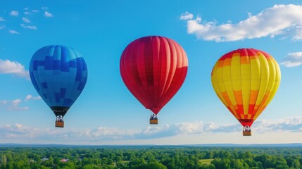 Obraz premium A drone shot of a hot air balloon festival, vibrant colors filling the sky, cinematic