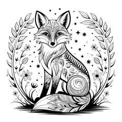 Fox vector illustration white backround