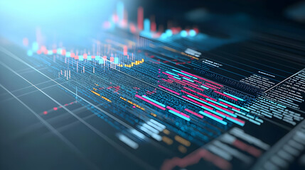 Abstract Digital Data Chart Representing Financial Analysis and Market Trends
