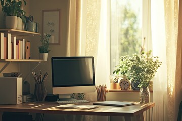 Home Office Workspace by Window