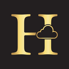 Initial Cloud Logo Combine With Letter H Vector Template
