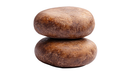 stack of smooth grey and beige stones isolated on white background as transparent PNG