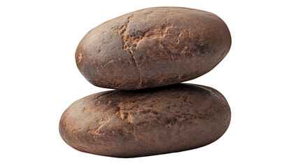 stack of smooth grey and beige stones isolated on white background as transparent PNG