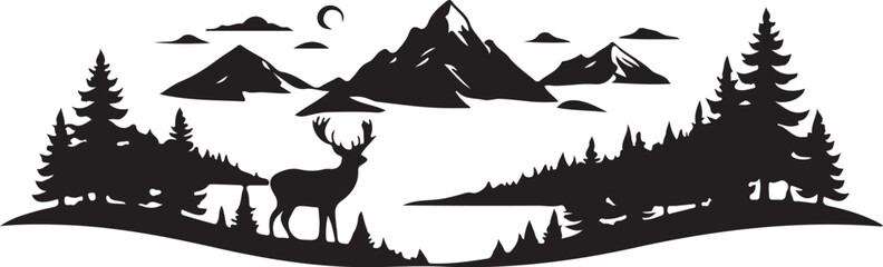 vector moutain of a forest © Aliyah