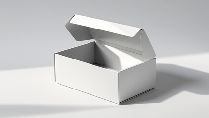 Minimalist White Cardboard Box Mockup – Clean Packaging Design for Branding & Product Display