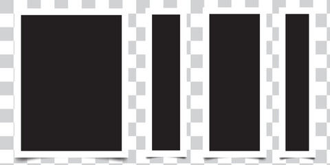 Empty white photo frame. Set realistic photo card frame mockup - vector for stock