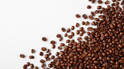 Obraz premium roast coffee bean featuring space on top left