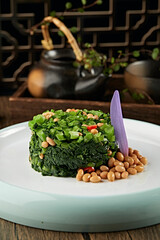 Pickled yellow with chopped kale