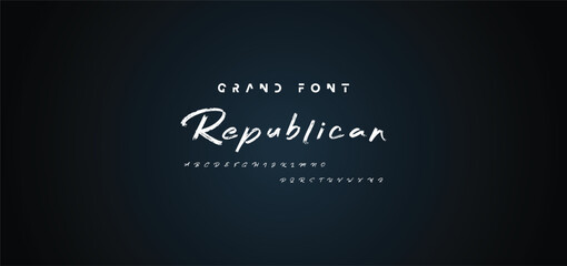 Vector Illustration Grunge Horror Typographie. Hand Made Brush Font.