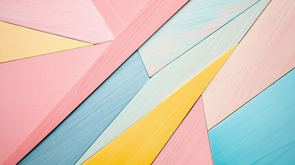 Fototapeta premium Colorful Abstract Geometric Patterned Wood Planks Arranged in a Display