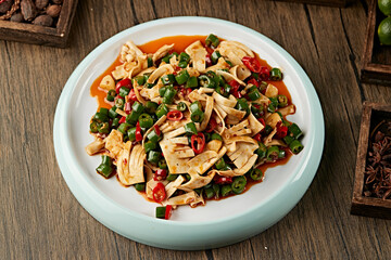 Fried pork throat with rice pepper