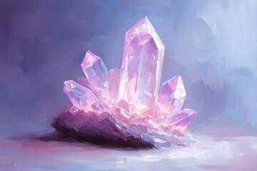 A stunning depiction of pink crystals radiating tranquility and beauty.