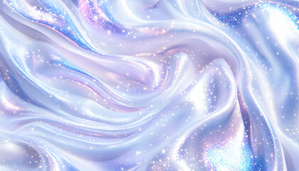 Iridescent fabric, swirling folds, light background