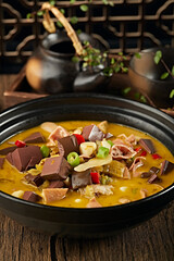 Claypot Sour Soup with Curd and Blood Wonton