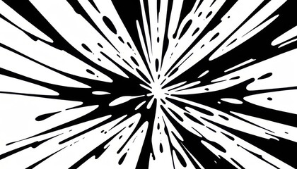 Dynamic Black and White Explosion Design, Abstract Art, Digital Illustration, Energetic Environment, Artistic Perspective