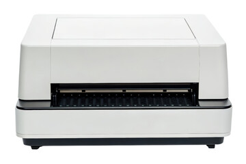 White compact thermal receipt printer isolated with transparent background