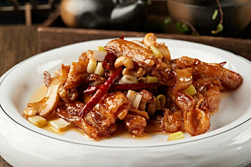 Kung Pao Sweet and Sour Boneless Hairtail with King Oyster Mushroom