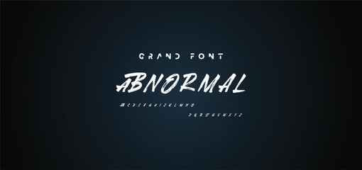 Vector Illustration Grunge Horror Typographie. Hand Made Brush Font.