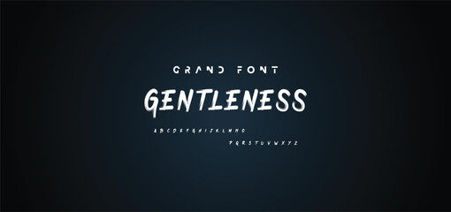 Vector Illustration Grunge Horror Typographie. Hand Made Brush Font.