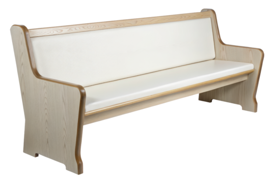 Wooden church pew isolated with transparent background