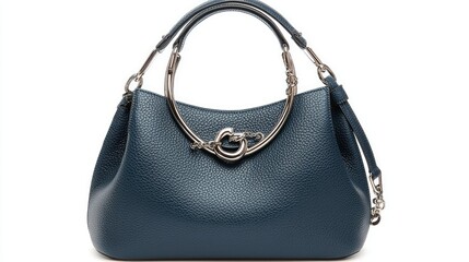 Naklejka premium Navy Blue Tote Bag Studio Shot