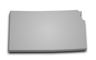 3d Kansas map state with color. United State of America, US, United State