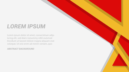 Red and yellow geometric abstract shapes on white background. Modern geometric background for banner, poster, business, advertising, presentation, cover