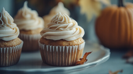  creamy cupcakes autumn fall baking sweet treats food brown beige white sugar tasty baked
