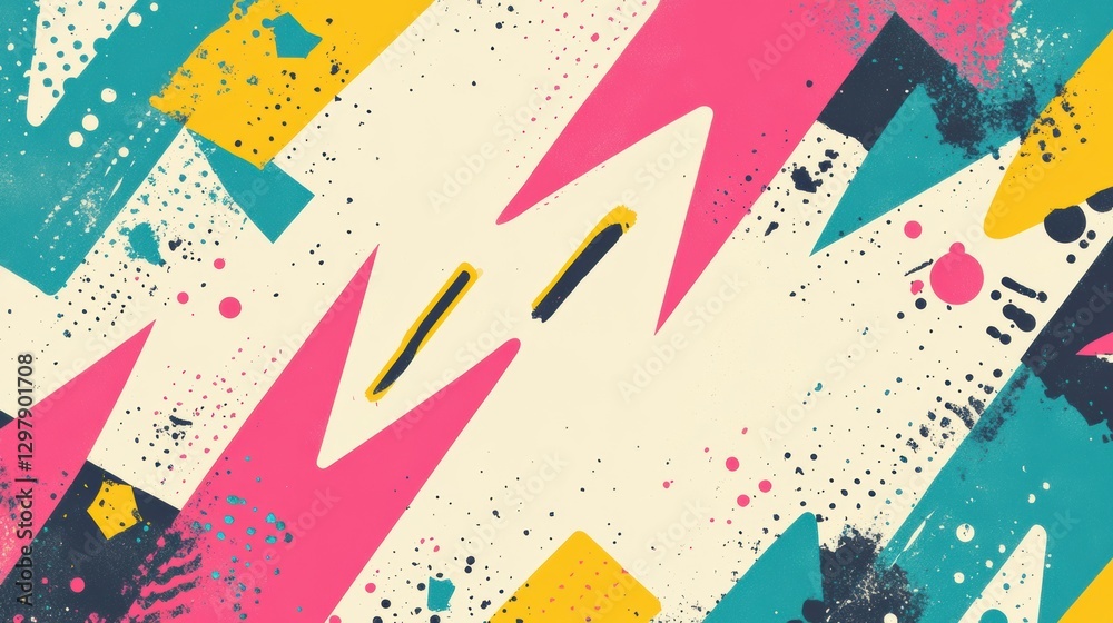 Fototapete abstract design featuring vibrant colors and dynamic shapes with a playful and energetic atmosphere.