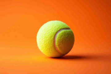 A Fluffy Tennis Ball is Displayed Against an Orange Background
