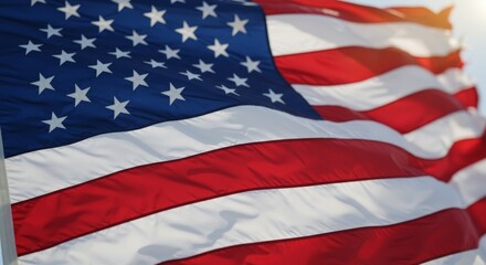 Fototapeta premium Close-up of the American flag waving