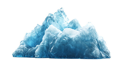 Fototapeta premium A large blue ice mountain against isolated on white background .PNG
