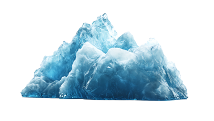 A large blue ice mountain against  isolated on white background .PNG