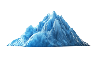 A large blue ice mountain against  isolated on white background .PNG