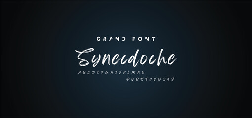Brush Font. Hand Lettering Sketch Font. Vector Alphabet