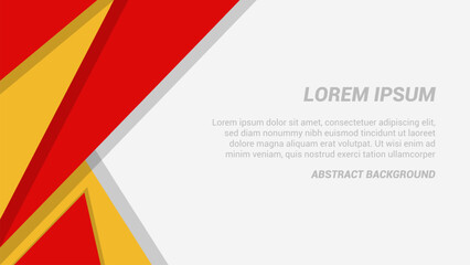 Red and yellow geometric abstract shapes on white background. Modern geometric background for banner, poster, business, advertising, presentation, cover
