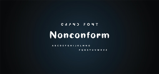 Brush Font. Hand Lettering Sketch Font. Vector Alphabet