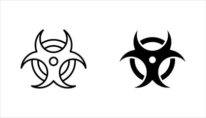 Biohazard icon set. Caution biological hazard. Warning sign, vector illustration on white background