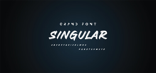 Brush Font. Hand Lettering Sketch Font. Vector Alphabet