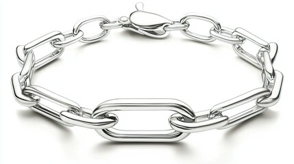 Obraz premium Silver Bracelet, Studio Shot, White Background