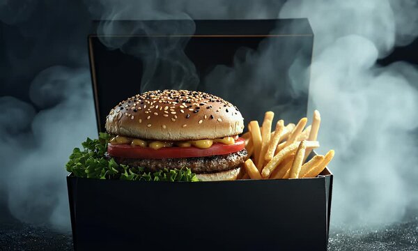 hamburger on the table