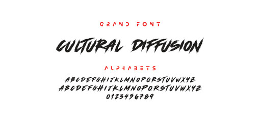 Brush Font. Hand Lettering Sketch Font. Vector Alphabet