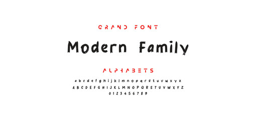 Brush Font. Hand Lettering Sketch Font. Vector Alphabet