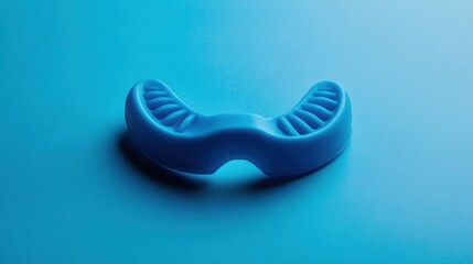 Blue mouthguard on blue background